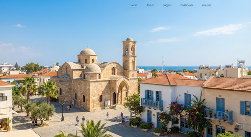The Church of Saint Lazarus in Larnaca, Cyprus, in bright Mediterranean sunlight.